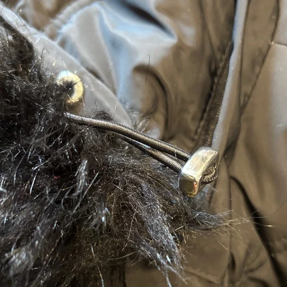 Calvin Klein Black Puffer Jacket with Faux Fur Trim - Picture 6 of 7